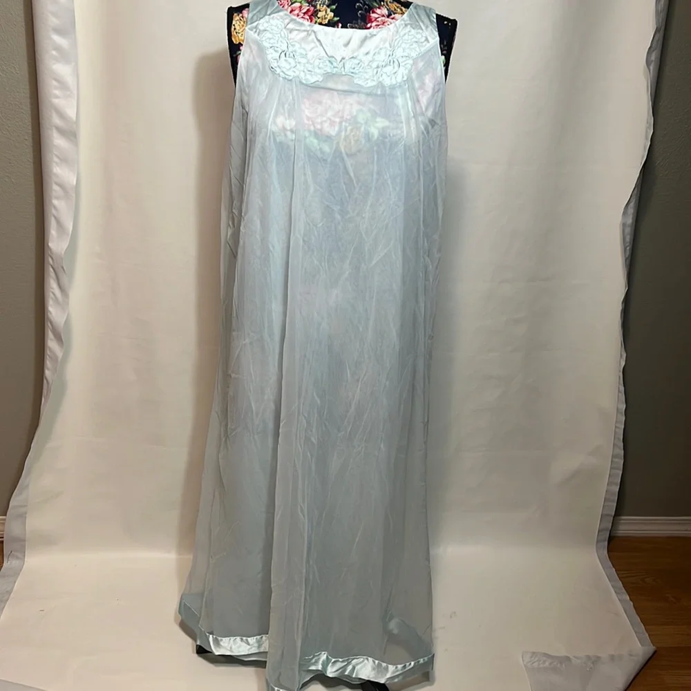 Vintage Soft Blue Lingerie Nightgown - Picture 1 of 7
